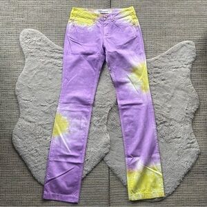 Blumarine Straight Leg Jeans in Purple and Yellow